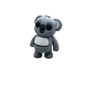 Koala 3D Printed Articulated Toy - Black and White Design, Simple Features, Ideal for Collectors and Fans, PLA Material