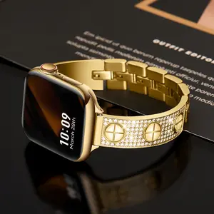 MISSAIR Luxury Diamond Band Compatible with Apple Watch Series 11-1 SE & Ultra - Elegant Stainless Steel Bracelet Wristband For Women's Christmas Gift