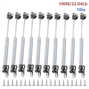 Hydraulic Soft Open Gas Spring Hinge Set, 10pcs, Durable Construction, Multiple Strengths, 100/150/200n Air Springs, Kitchen Cabinet Door Toy Box Shock Absorber Furniture Hinges