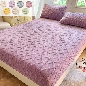 Premium Jacquard Bed Sheet Set, Multiple Colors Available, Soft and Skin-Friendly Fabric, King Queen Size, Non-Slip Pockets, Bed Sheets Set