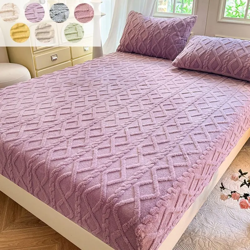 Premium Jacquard Bed Sheet Set, Multiple Colors Available, Soft and Skin-Friendly Fabric, King Queen Size, Non-Slip Pockets, Soft Bedding Sheet, Bed Sheets Set, Polyester Bedding