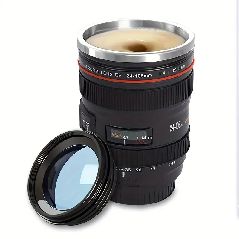 Sixth Generation Camera Lens Coffee Mug, Stainless Steel & BPA-Free Abs  Plastic, Multifunctional Travel Cup with Retractable Lid - TikTok Shop