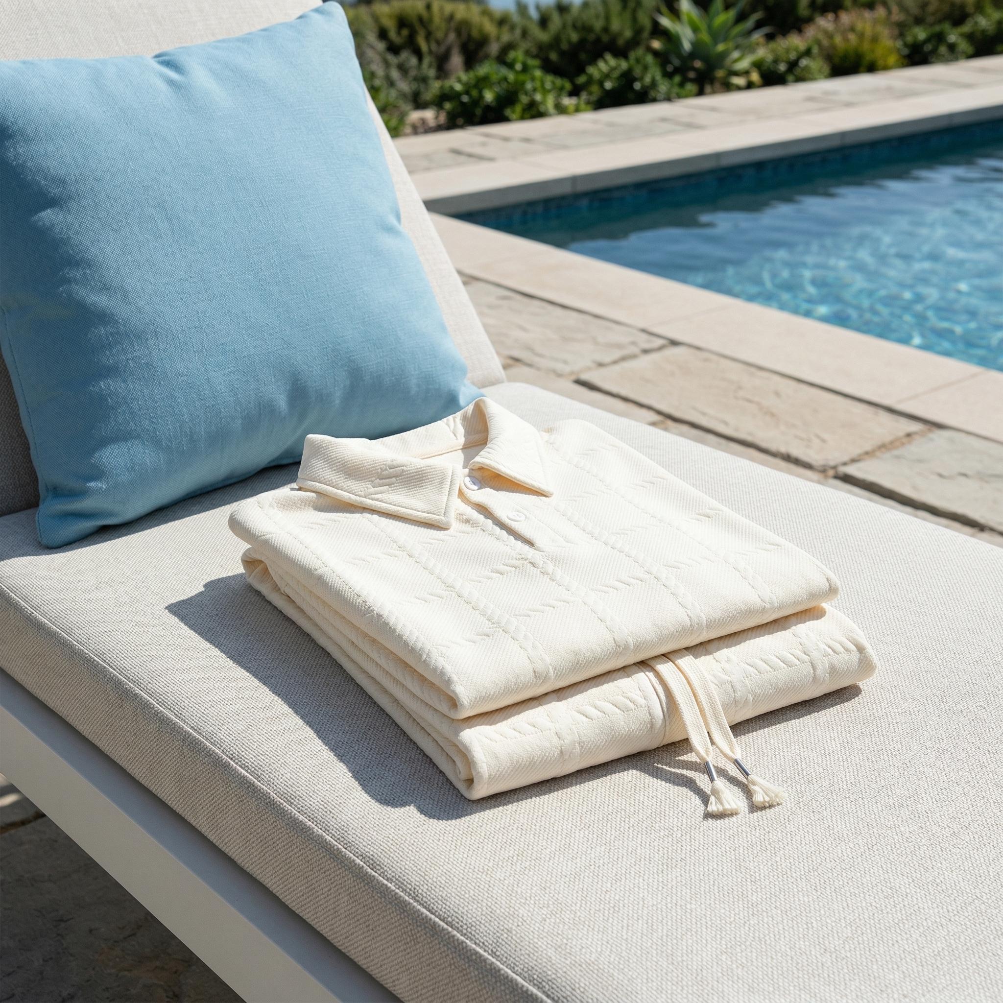 Men's 2 Piece Loungewear Set, Textured Polo Shirt & Shorts for Home & Streetwear