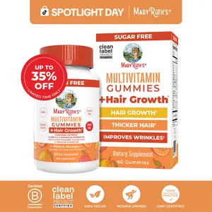 MaryRuth's Multivitamin + Hair Growth Gummies - With Lustriva - Formulated for Thicker Hair, Wrinkles, Fine Lines, Skin Care - Ages 18+ - 30 Servings