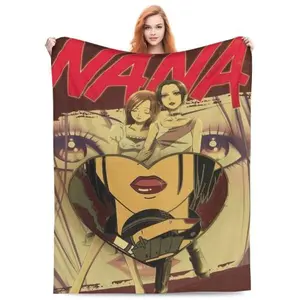 Soft Nana Anime Travel Blanket, Classic Japanese Anime Design, Warm Plush Throw for Home & Office, Perfect Mother's Day Family Gift