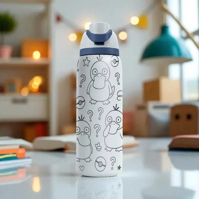 Owala Insulated Stainless Steel Water Bottle - Cute Monster Character Edition, 24oz (710ml) & 32oz (950ml) Leak-Proof Sport Bottle with Built-in Straw