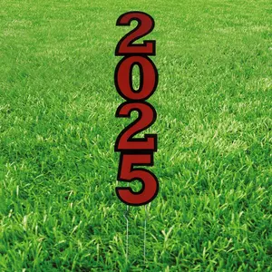 11" x 30" Red Class of 2025 Vertical Corrugated Plastic Yard Sign