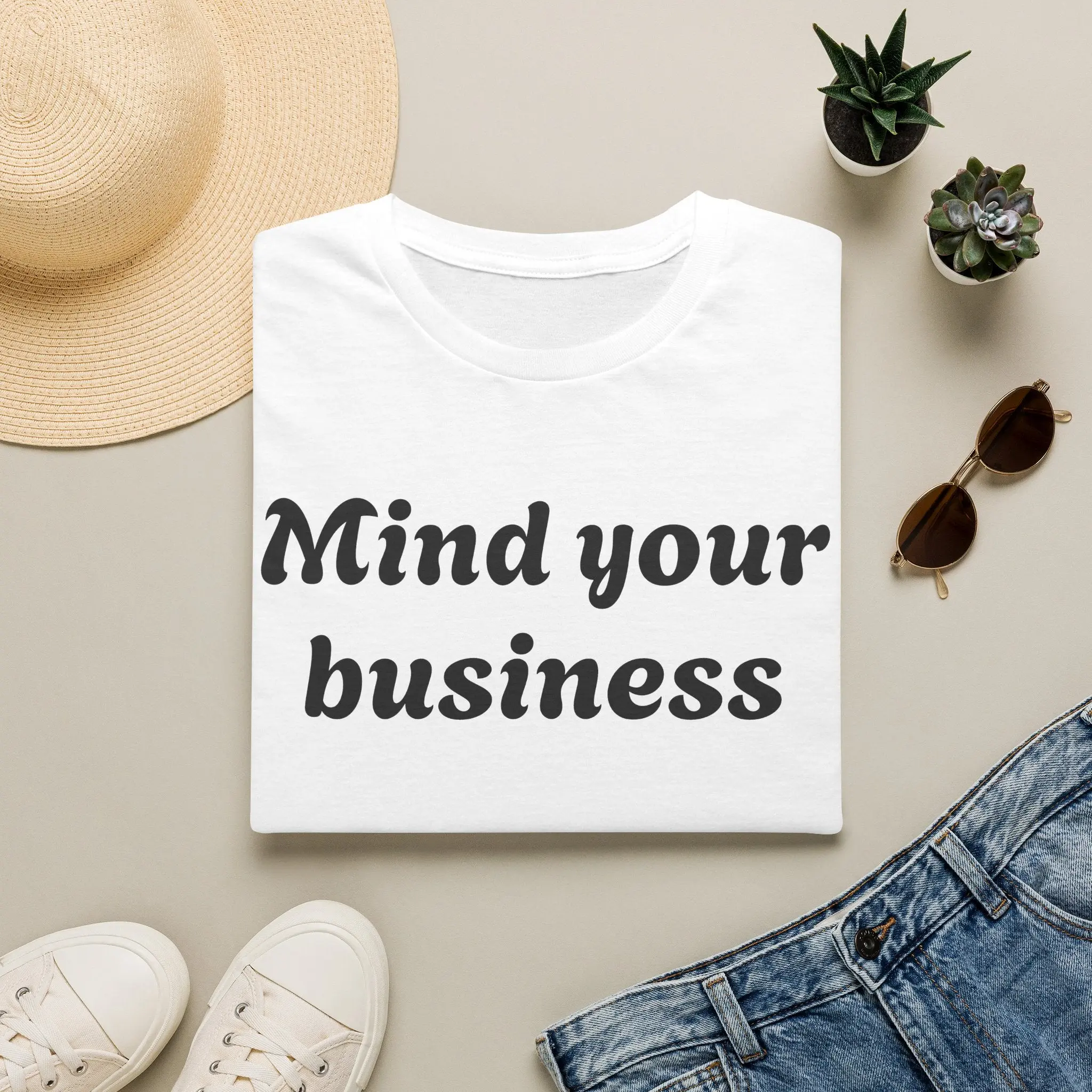 MIND UR BUSINESS AND KEEP UR HANDS 2 UR'SELF Unisex Softstyle T-Shirt