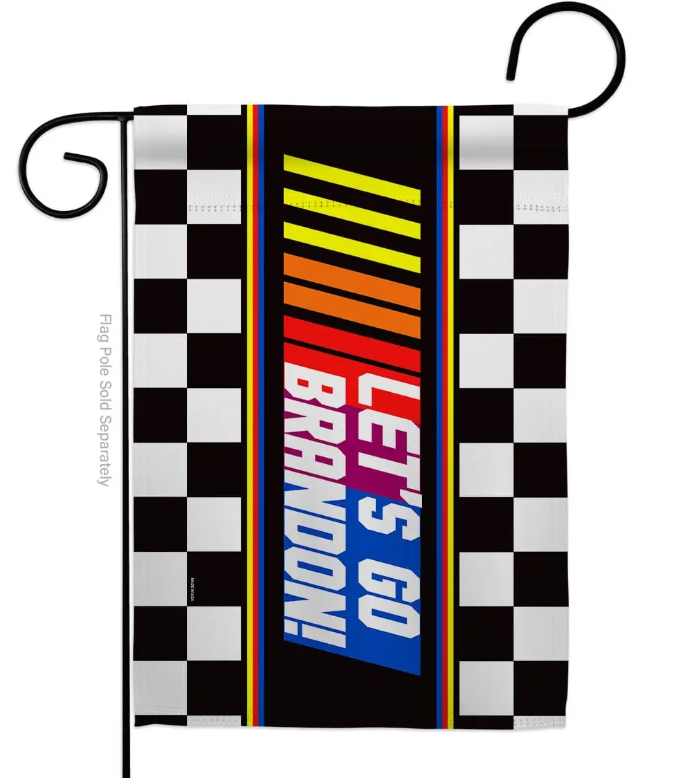 USA Decoration G170247-BO 13 x 18.5 in. Race Lets Go Brandon American Political Garden Flag with Double-Sided Horizontal House Decoration Banner Yard Gift