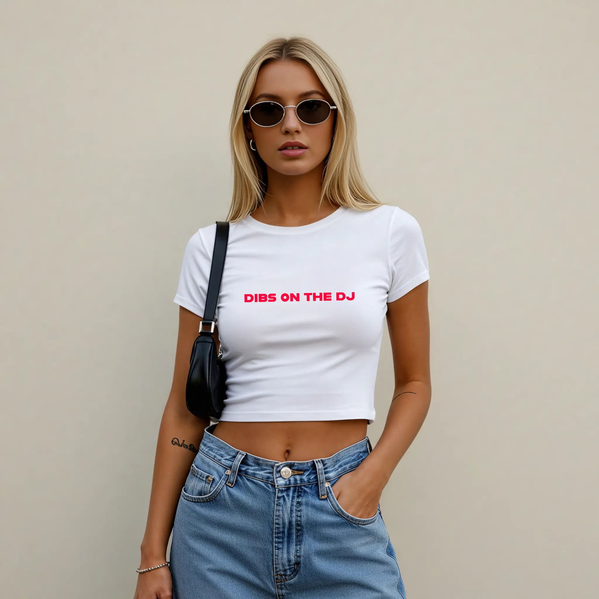 Dibs on the DJ Baby Tee, Baby Tee, Going Out Tops, Rave Shirt, Festival Shirt, Hot Girl Summer, Y2K, Baddie Style, Party Girl