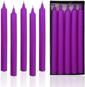 10" Elegant Straight Candles (Pack of 10) – Classic Purple Candles for Home, Dinner, Wedding & Party Decor