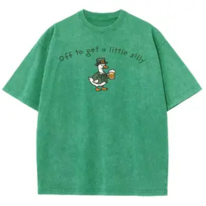 Unisex  “Off to get a little silly” Vintage Shamrock Vintage Washed T-Shirt   – St. Patrick’s Day Graphic Tee