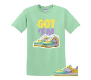 Got 'Em Dunk Easter Air Force 1 Emerald Rise Yellow Pulse Hydrangeas White Pink Foam 2026 Low T Shirt, Adults & Kid T shirt