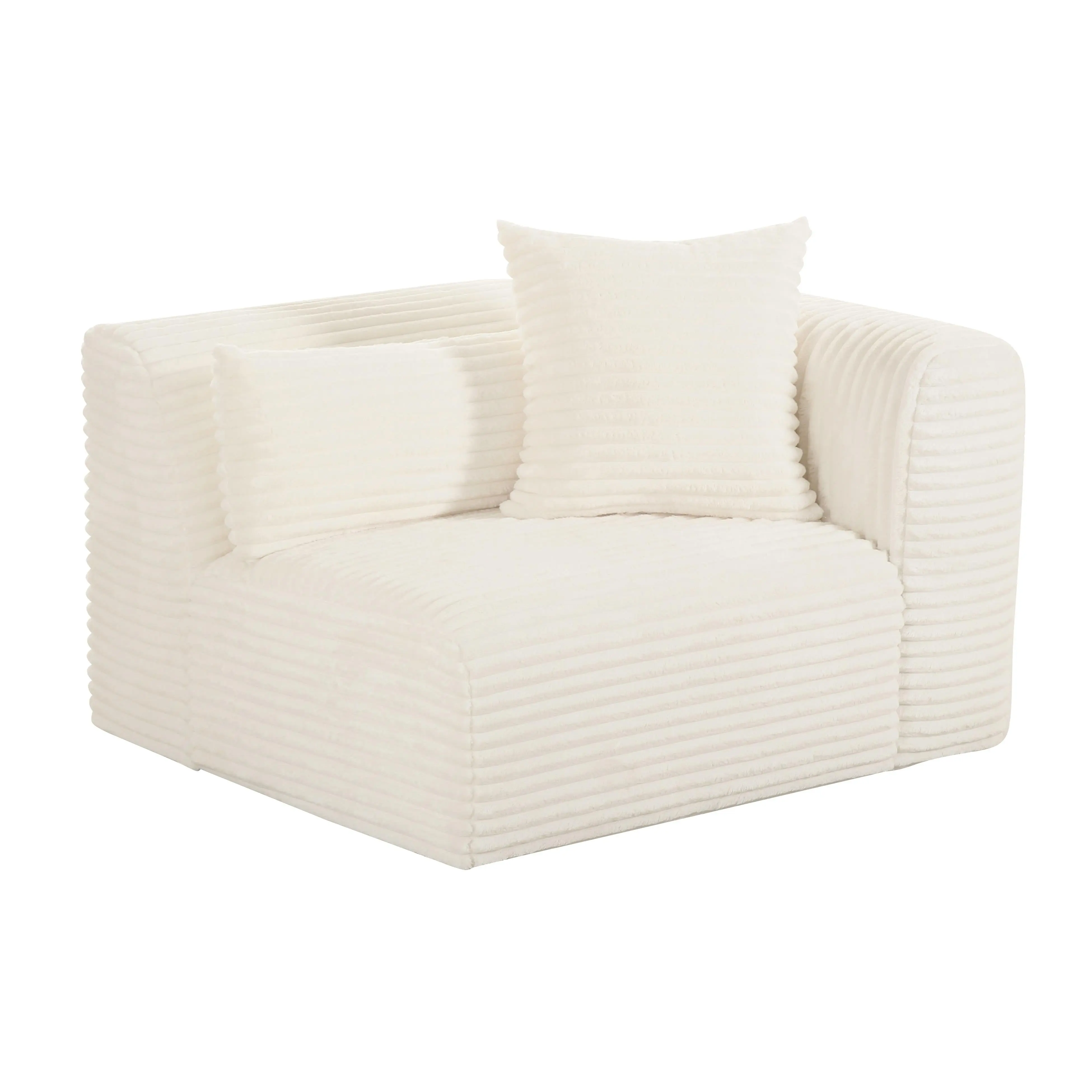 Tarra Fluffy Oversized Performance Corduroy Modular Corner Chair