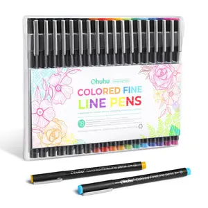 Ohuhu Colored Fineliner Drawing Pens: 18 Packs Fineliners - 11 Colored Pens & 7 Assorted Point Sizes Black Micro Pen Waterproof for Drawing Sketching Anime Manga Artists Beginners - Hana Highway Series of Ohuhuart