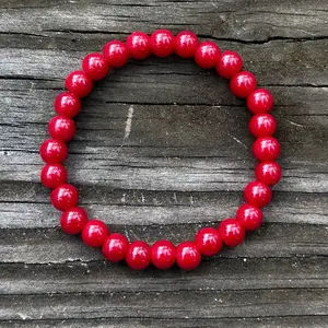 Coral Red 6mm Bracelet Elect - Fashion Accessory