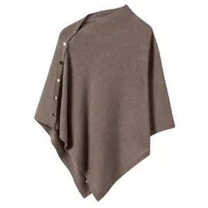 2025 New Large Shawl for Womens Spring and Autumn Fashion Versatile Diagonal Buckle Loose High-end Cape Knitted Shawls