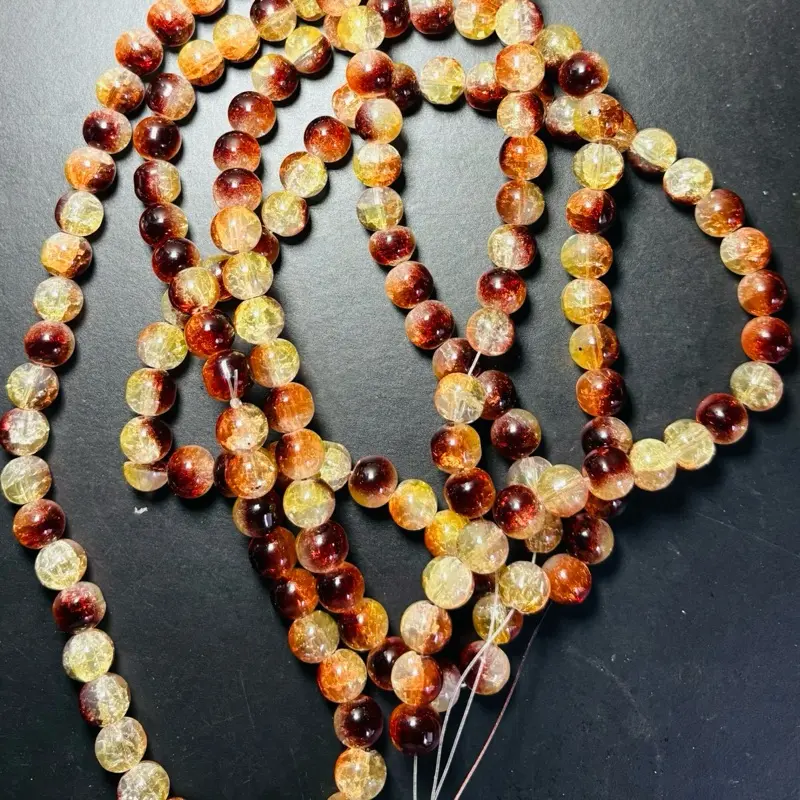 Glass Bead Strands in 10mm and 8mm - Natural Multicolor Beads for Jewelry Making