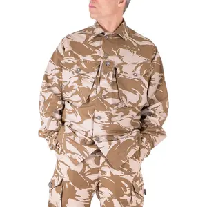 British Desert DPM Tropical Combat Jacket with Camouflage Pattern and Button Closure