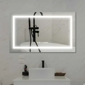 LED Lighted Bathroom Medicine Mirror Cabinet with Light Sensor Night