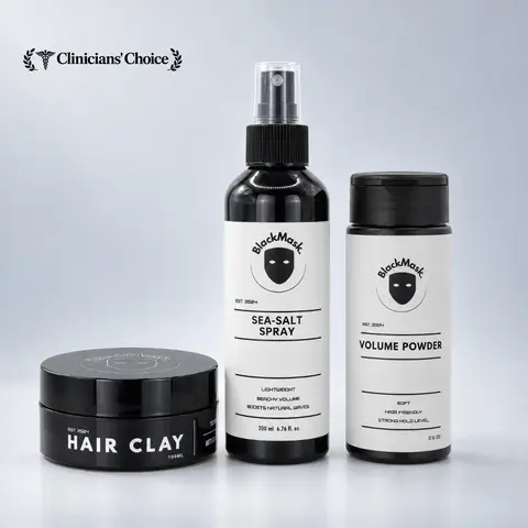 BlackMask The Ultimate Styling Bundle - Sea Salt Spray, Texture Powder, & Hair Clay for Natural Volume & Strong Hold