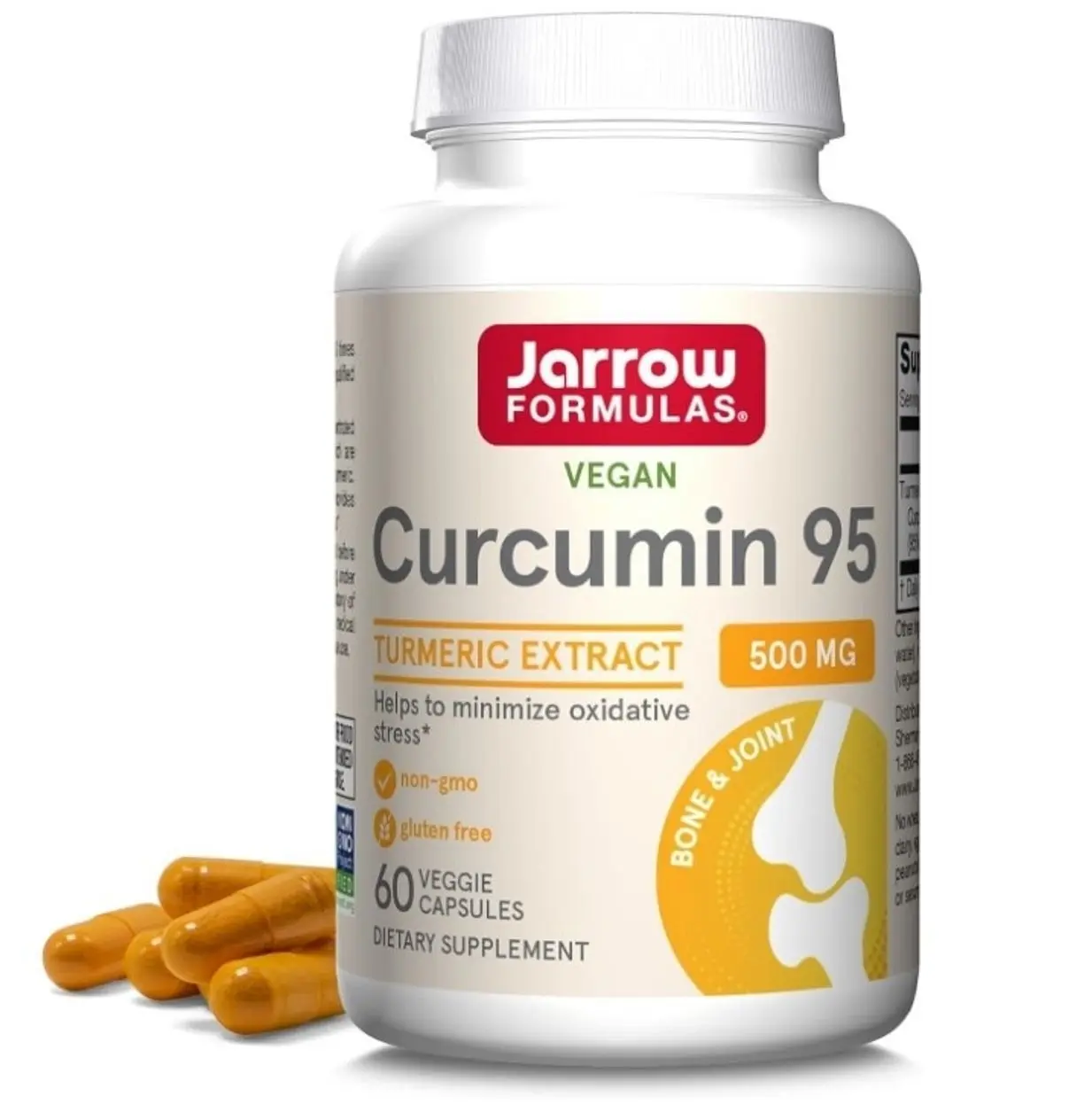 Jarrow Formulas Curcumin 95 Supplement - Turmeric Extract Supplement, 500 mg for Antioxidant & Joint Support, 60 Capsules