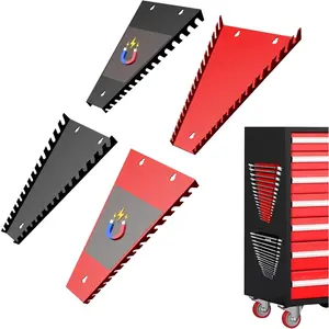 4 Pack  Wrench Organizer, 64-Slot  Wrench Organizer Tray for Tool Box & Wall Mounted,Wrench Holder Fit SAE (1/4" - 1-1/16") & Metric (6 mm-24 mm) Wrench Storage (4 pack)