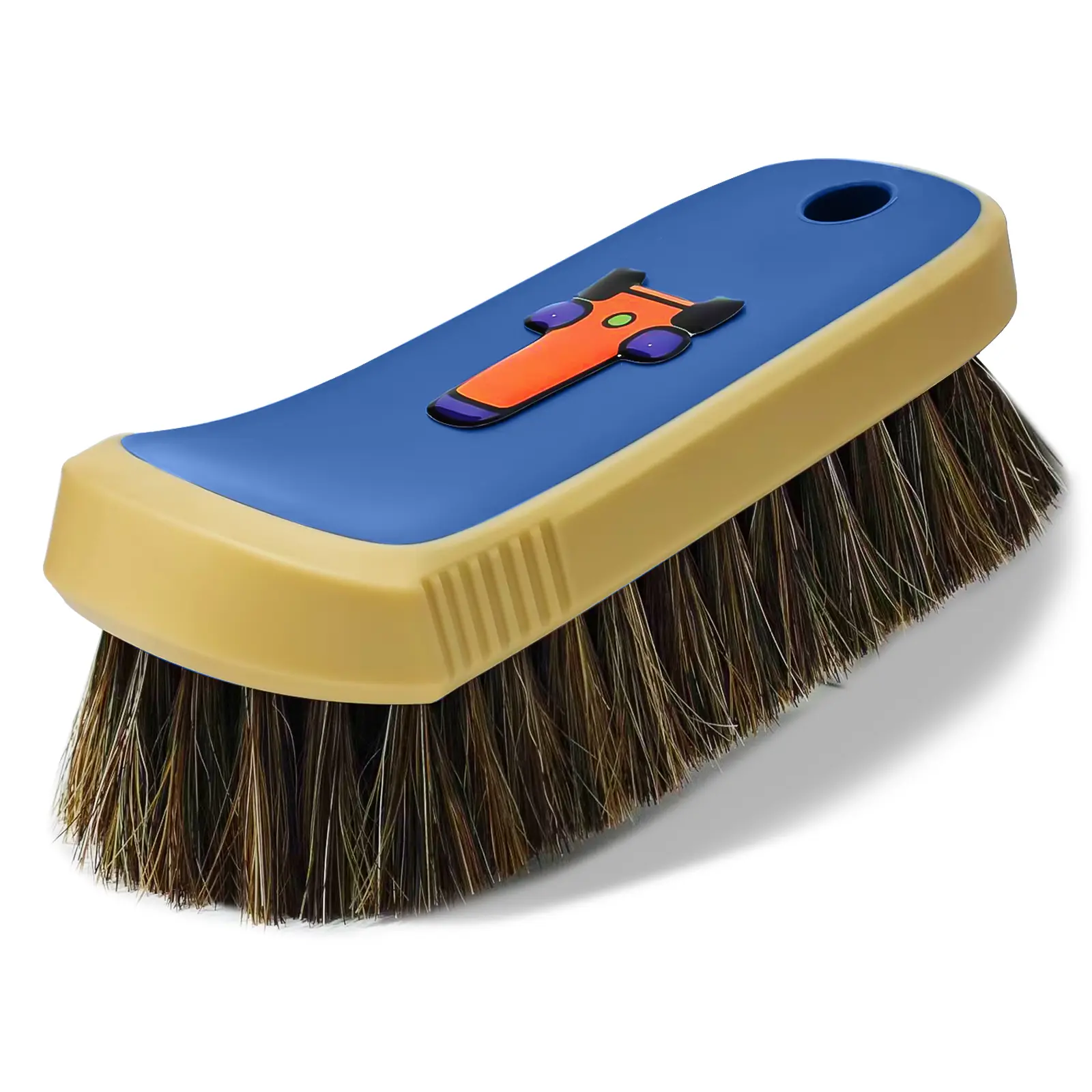 YeewayVeh Horse Hair Leather Cleaning Brush - Upgraded Long Bristle Car Leather Brush with 360° Soft Grip, for Car Interior Seats, Sofa, Upholstery, Shoes & Furniture Care