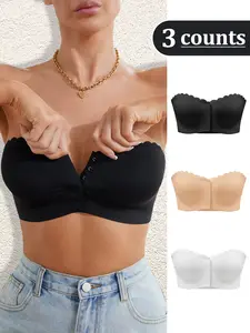 Women's Strapless Bra, Fashion Comfortable Breathable Wireless Padded Bra, Women's Lingerie for All Seasons