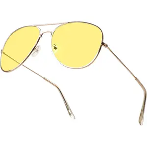 Aviator Sunglasses Colored Tinted Lens Glasses Metal UV400 Protection