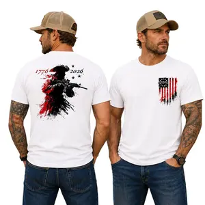 250th Anniversary Distressed American Flag T Shirt, Revolutionary Soldier Graphic Tee, America 250 Patriotic T Shirt, Unisex Short Sleeve Tee, Graphic Streetwear T-Shirt