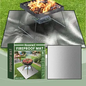 Outdoor BBQ Fireproof Mat Outdoor Lawn Patio BBQ Fireproof Mat Waterproof Square Protective Mat
