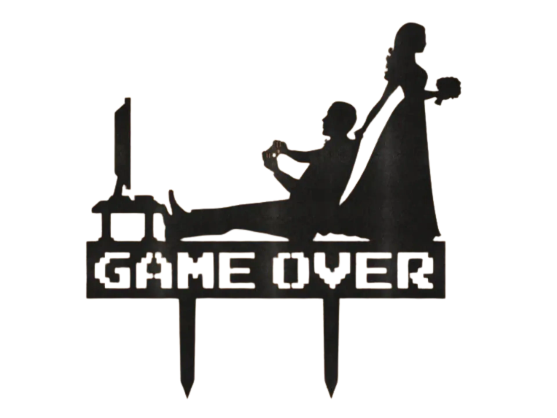 Game Over funny Cake Topper