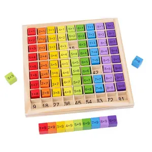 Educational Wooden Math Toys For Kids Children Baby Toys 99 Multiplication Table Math Arithmetic Teaching Aids
