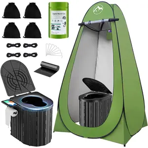 Camping Toilet with Pop-Up  Tent and Liquid  Gel, Portable Toilet for Camping with Large Tent,  Potty Provides  Comfort, Suitable for  Ages