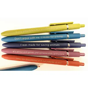 Veterinarian Vet Tech Pens｜Set of 5 Laser Engraved Soft Touch Pens｜Funny Vet Tech week gifts | Veterinarian Graduation