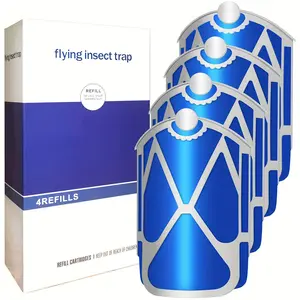 8-Pack Flying Insect Trap Refill Cartridges, Compatible with M364, M364A & Max Series Indoor Traps, Long-Lasting Attractant with Super Sticky Glue Pads, Effectively Catches Gnats and Fruit Flies, Bulk Value Pack with High Cost Performance