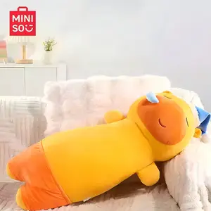 【New Year】MINISO Capybara Lulu Plush Toy Sleeping Pillow Cushion Soft Plush Material Funny Doll Gift for Friends and Family  075