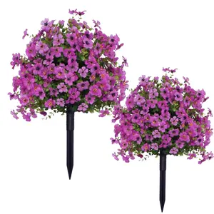 Realistic Artificial Flowers with Ground Stake, UV Resistant Decorative Fake Plants for Indoor Outdoor Decoration