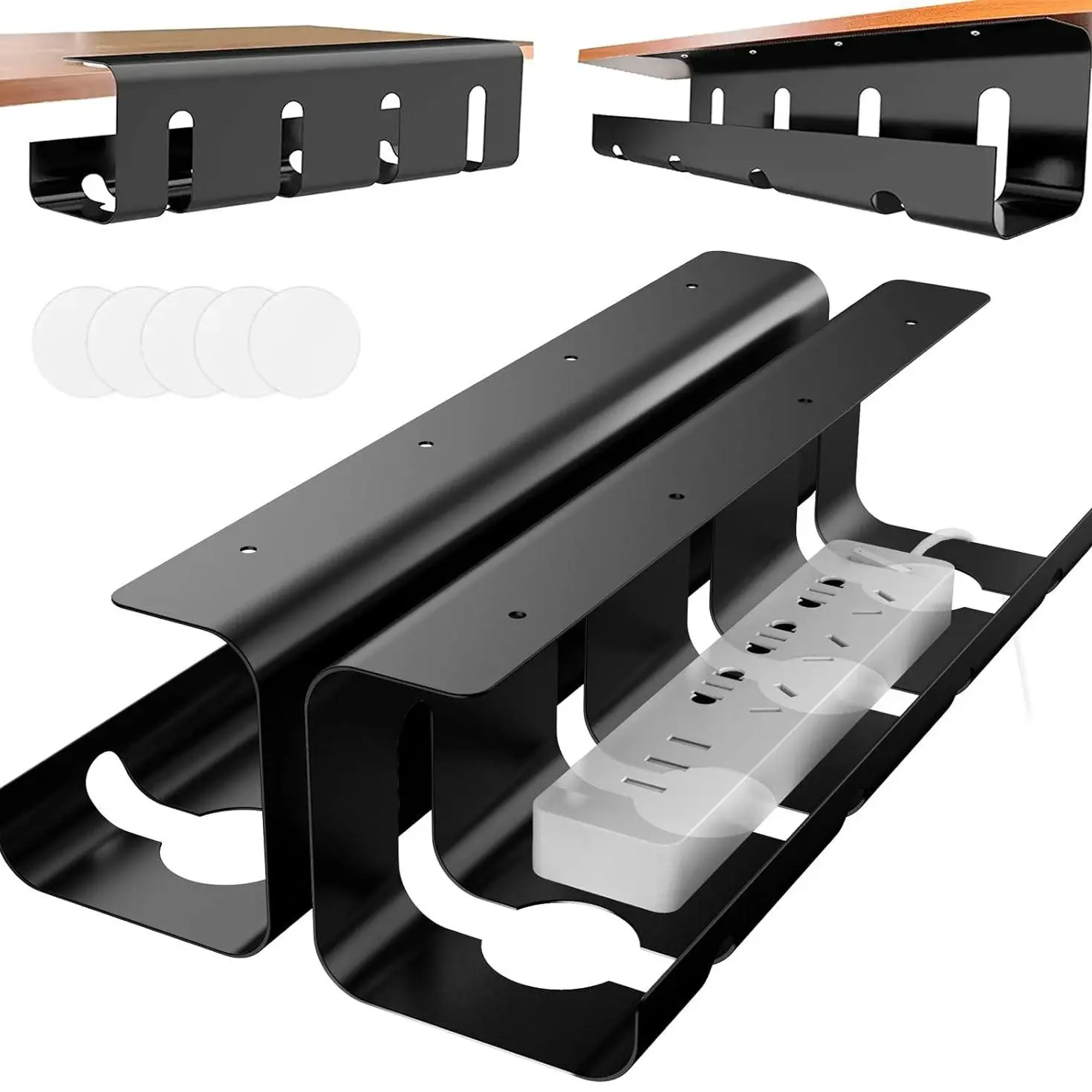 2-Pack Wire Management Stand-Up Desk Organizer, No Installation Required, Multi-Purpose Cable Concealment, Office Table Under-Desk Storage, Cable Management Kit, Office Desk Accessories