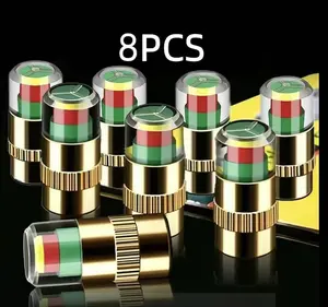 [8 PCS] Car Auto Tire Pressure Monitor Valve,Car Pressure Monitor Valve Stem, Tire PressureMonitor Valve Stem Cap for Medium-Sized,Small, Motorbikes, Bicycles