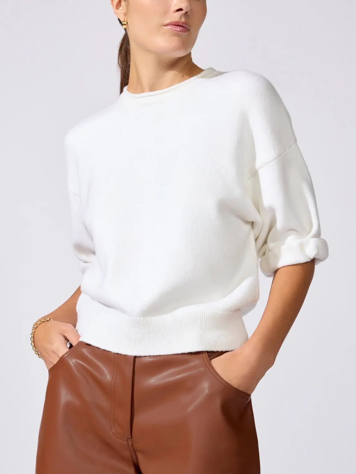 Brochu Walker Olive Sweatshirt in Salt White