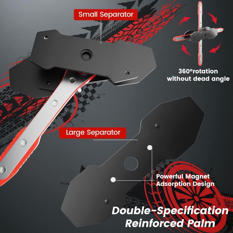 Brake Caliper Press Tool - 360° Rotating Ratchet Piston Spreader Wrench with Large Plates, Labor-Saving Brake Pad Expander for Single, Dual, and Quad Piston Disc Brakes, Professional Automotive Brake Repair Tool Truck Motorcycle