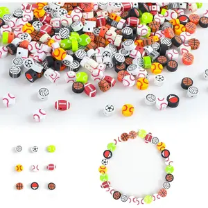 500 count Friendship  Ball Polymer Clay Beads Bulk, Charms for Crafts with Elastic String for Making Bracelet Kit Necklace Craft Decor DIY Crafts