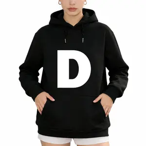 Letter D Long Sleeve Hoodie – Trendy Monogram Design