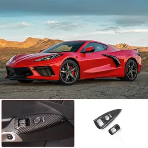 2-Piece ABS Plastic Automotive Window Regulator Frames - Textured Finish/Piano Black, DIY, High Degree of Fit, Peel Off Double-Sided Tape - Car Interior Molding Accessory Compatible with 2005-2013 Corvette C6 Models