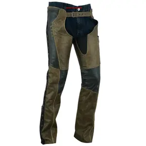 DANIEL SMART Wild Wind Women's Leather Chaps - Motorcycle Protective Trousers for Automotive Use