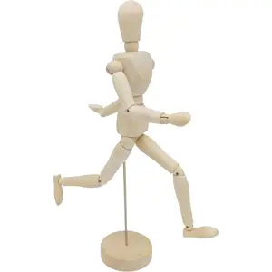 12'' Wooden Artists Manikin, Sketching Drawing Articulated Jointed Mannequin,  Human Figure Model for  Office Desk Decoration