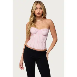 Naliah Raw Edge Strapless Corset