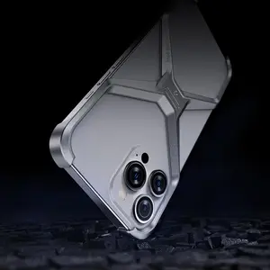 Creative Design Phone Case, Aluminum Alloy Phone Protective Cover, Phone Accessories Compatible with iPhone 15 14 13 Pro Max, Casing